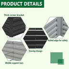 2 Pack 6x3x1FT Galvanized Raised Garden Beds Kit Outdoor Metal Gardening - Image 3