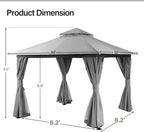 LAUSAINT HOME Semi-Permanent Outdoor Patio Gazebo 10'x10', Heavy Duty Party - Image 3