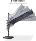 PURPLE LEAF 8.8' X 8.8' Left-right Tilt Patio Umbrella Outdoor Cantilever - Image 8