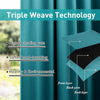 NICETOWN 2 Panels Peacock Teal Patio Curtainss Outdoor Waterproof - Image 5