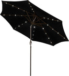 Blissun 9 ft Solar Umbrella, 32 LED Lighted Patio Umbrella, Table Market by Blissun