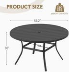 MELLCOM 53'' Round Outdoor Dining Table - Image 2