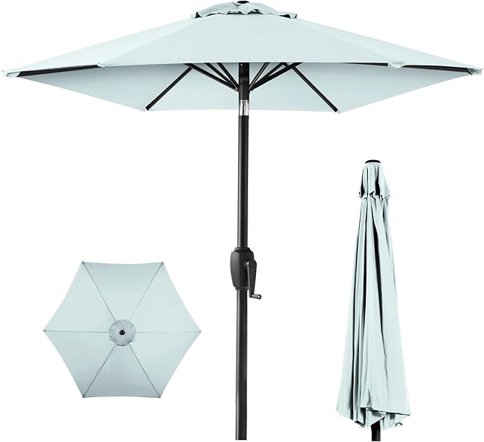 Best Choice Products 7.5ft Heavy-Duty Round Outdoor Market Table Patio Umbrella by BestChoiceProducts