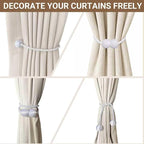 Hion Magnetic Curtain Tiebacks White 2pcs, Curtain Tiebacks Buckles Holdbacks - Image 7