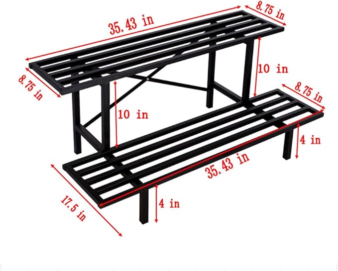 Zhongma 2 Tier Sturdy Metal Plant Stand Heavy Duty Plant Holder - Image 6