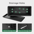 GROWNEER 6 Packs 17 Inches Black Flower Window Box Plastic Vegetable Planters - Image 4