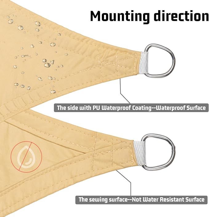 LOVE STORY Rectangle 6'x6' Waterproof Sun Shade Sail Canopy UV Block - Image 3