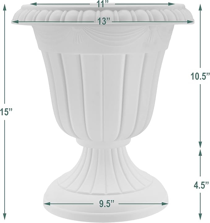 Arcadia Garden Products PL10GY Indoor/Outdoor Classic Traditional Plastic Urn - Image 6