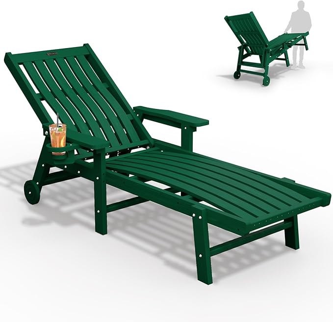 Patio Chaise Lounge Chair, Oversized Lounge Chair Outdoor by THOEOE