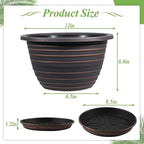 12 Inch Plastic-Flower Pot-for-Indoor Plants, 3 Pack Large planters - Image 2