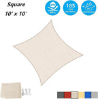 AsterOutdoor Sun Shade Sail Rectangle 10' x 10' UV Block Canopy - Image 2
