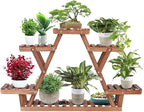 Ufine Wood Plant Stand Triangular Plant Shelf Multi Tier Flower Display Holder by Ufine