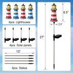 4 Pack Lighthouse Solar Lights, 7 Light Color Changes, IP65 Waterproof Solar - Image 6