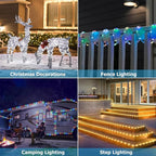 50ft Outdoor Rope Light, IP68 Waterproof 25 Color Changing String Lights - Image 9