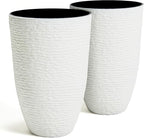 Worth Garden 2-Pack 21" H. White Tall Planters by WORTH