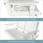 HDPE Porch Swing with 18/8 Stainless Steel Bolts, Ergonomic Design, Ultra - Image 5