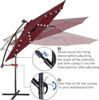 Yaheetech 10FT Solar Offset Umbrella - Image 5