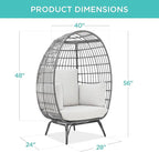 Best Choice Products Wicker Egg Chair, Oversized Indoor Outdoor Lounger - Image 2