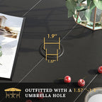 VICLLAX Patio Dining Set for 6, Outdoor Furniture Set Includes 63" Rectangle - Image 3