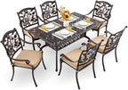 7-Piece Cast Aluminum Patio Furniture, Patio Dining Set by Unknown