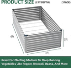 Vengarus 6x3x2FT Galvanized Raised Garden Bed Kit, Deep Root Planter Box - Image 2