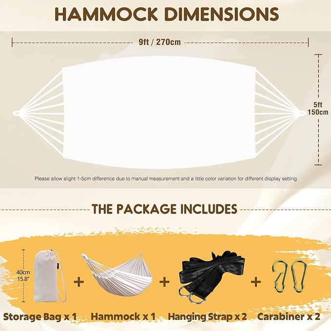 ANYOO Cotton Hammock Portable Camping Hammocks - Image 2