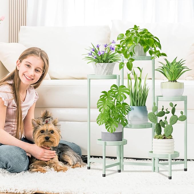 iDavosic.ly Plant Stand Indoor Outdoor, 6 Tier Corner Metal Flower Display - Image 2