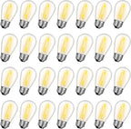 28 Pack S14 Bulbs for Outdoor String Lights, Shatterproof LED Replacement Bulbs by GvvooHome