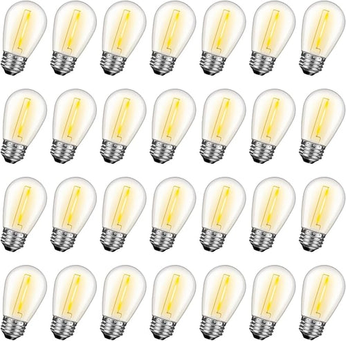 28 Pack S14 Bulbs for Outdoor String Lights, Shatterproof LED Replacement Bulbs by GvvooHome