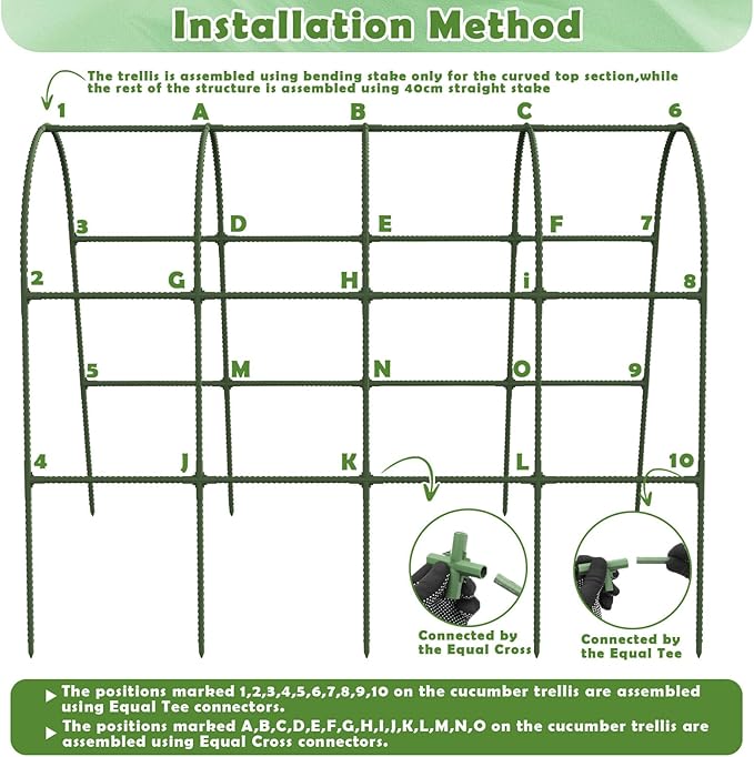 Cucumber Trellis for Raised Bed, Large Size Garden Arch Trellis for Climbing - Image 7