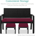 Best Choice Products Set of 2 Wicker Ottomans, Additional Seating, Side Table - Image 5