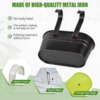 OBTANIM 4 Pack Metal Hanging Flower Pots Iron Railing Planter Outdoor Fence - Image 3