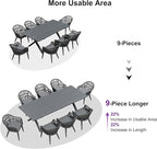 PURPLE LEAF 9 Piece Longer Patio Dining Set - Image 4