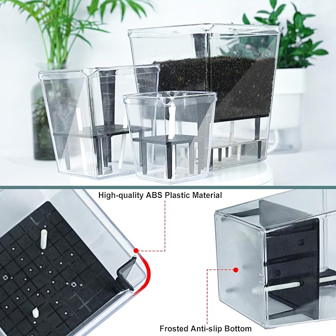 Self Watering Pots Set, 3 Pack 5/4.1/2.7 Inch Self Watering Pot - Image 3