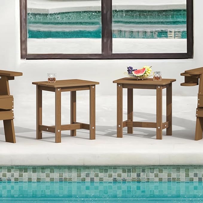 LUE BONA Outdoor Side Table Set of 2, HDPS Small Outdoor Table, Adirondack Side - Image 2