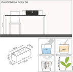 Lechuza BALCONERA Color 50 Nutmeg, Self-Watering Window Box, H7.5 L19.7 W7.5 in - Image 4