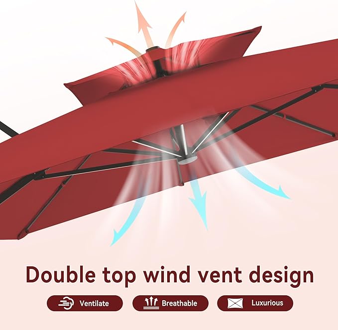 10 X 13 FT Cantilever Outdoor Patio Umbrella - Image 6