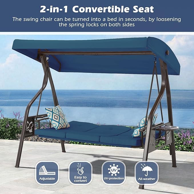 3-Seat Outdoor Porch Swing - Image 2