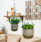 Melphoe 2 Pack Self Watering Hanging Planters Indoor Flower Pots, 5.3/8.3 Inch - Image 2