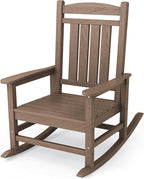 KINGYES HDPE Outdoor Rocking Chair, Widened Seat Patio Rocking Chair, Oversized by KINGYES