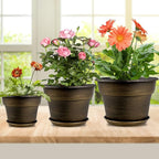 Plant Planters Pots Set of 4 Pack 11 Inch, Plastic Flower Pot - Image 2