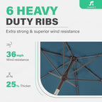 JEAREY 7.5FT Patio Umbrella Outdoor Market Umbrella - Image 5