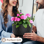 12 Inch Large Plant Pots for Indoor or Outdoor Plants, Wide Water Ripples - Image 5