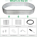 JERIA 2 Pcs 6×3×1ft Oval Raised Garden Bed, Galvanized Raised Garden Bed Kit - Image 3