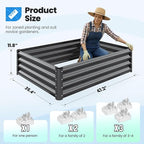 Quictent Galvanized Raised Garden Bed 4x3x1 Ft Metal Planter Box - Image 6