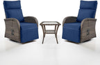 Belord Dual-Adjust Swivel Outdoor Recliner Chair Set of 3 by Belord