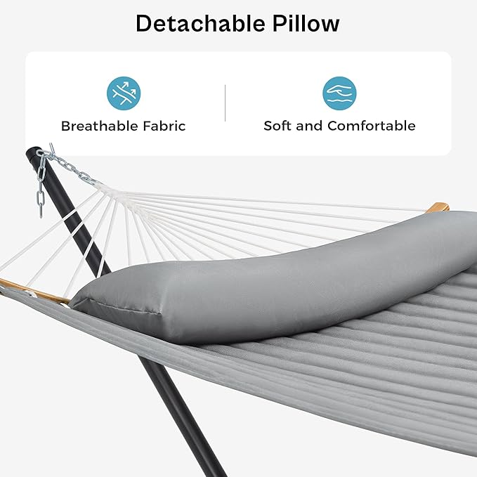 SUPERJARE Hammock with Stand, 2 Person Heavy Duty Hammock Frame, Detachable - Image 4