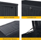 DRATO 200 Gallon Deck Box, Waterproof Resin Large Outdoor Storgae Box - Image 4