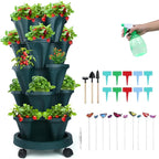 GameXcel Vertical Planter, 5 Tier Stackable Strawberry Planter by GameXcel