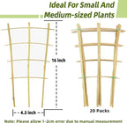 Bamboo Trellis for Climbing Plants 20 Pack, 16 Inch Garden Ladder Trellis for - Image 5